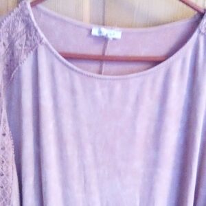 White Birch Mauve Lace Detail Blouse